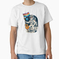 Elderly White Hippie Astronaut – Moon Peace Flag Guitar Design by Lunaria Arts