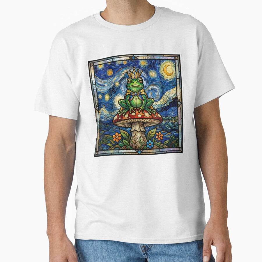 Van Gogh Stained Glass Frog Prince on Mushroom by crcutler