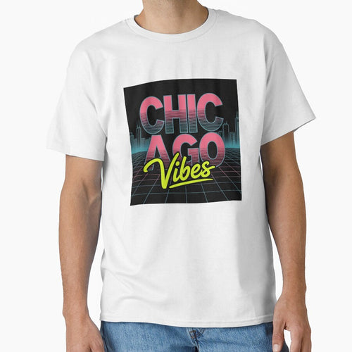 "Retro Chicago Neon Vibes – City Style Graphic" by HolisticFurArt