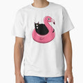Kitty on a Flamingo Floatie by KilkennyCat Art