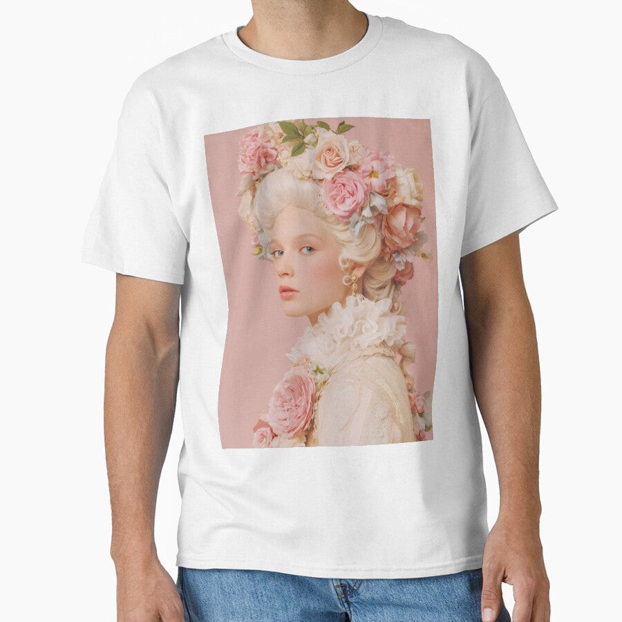 Rococo Floral Portrait – Pastel Royal Fashion Art by Mindrender