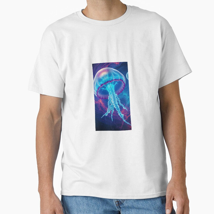 Cosmic Jellyfish – Neon Ocean Glow by Mind Motive Bright Studio