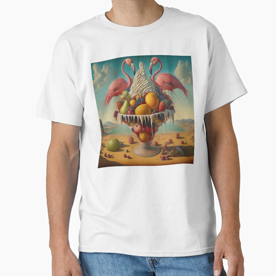 Flamingo Oasis – Weirdcore Dessert Landscape by EchoWave11