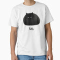 Funny Judgmental Black Cat Loaf "No" Graphic by nomu-nomu