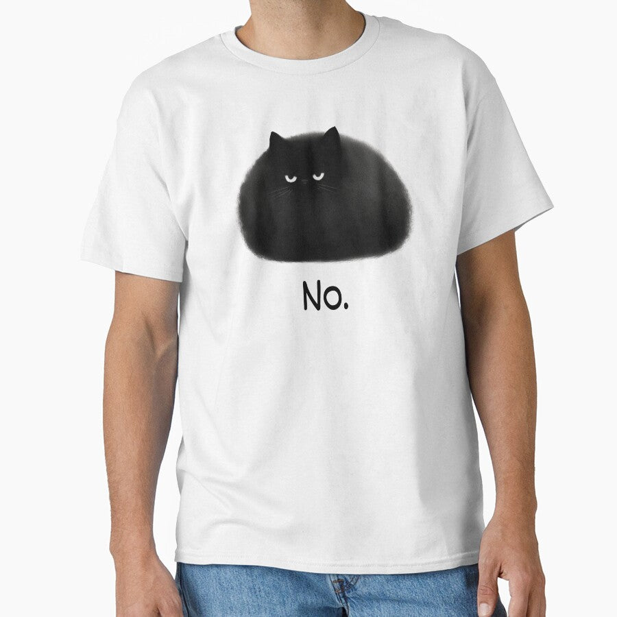 Funny Judgmental Black Cat Loaf "No" Graphic by nomu-nomu
