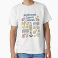 Mediterranean Summer Essentials Shirt - Cute Italian Coastal Collage Graphic Tee - Retro Seafood and Citrus T-Shirt, Sardine Shrimp Lemon Apparel, Euro Summer Gift by justyna-s28