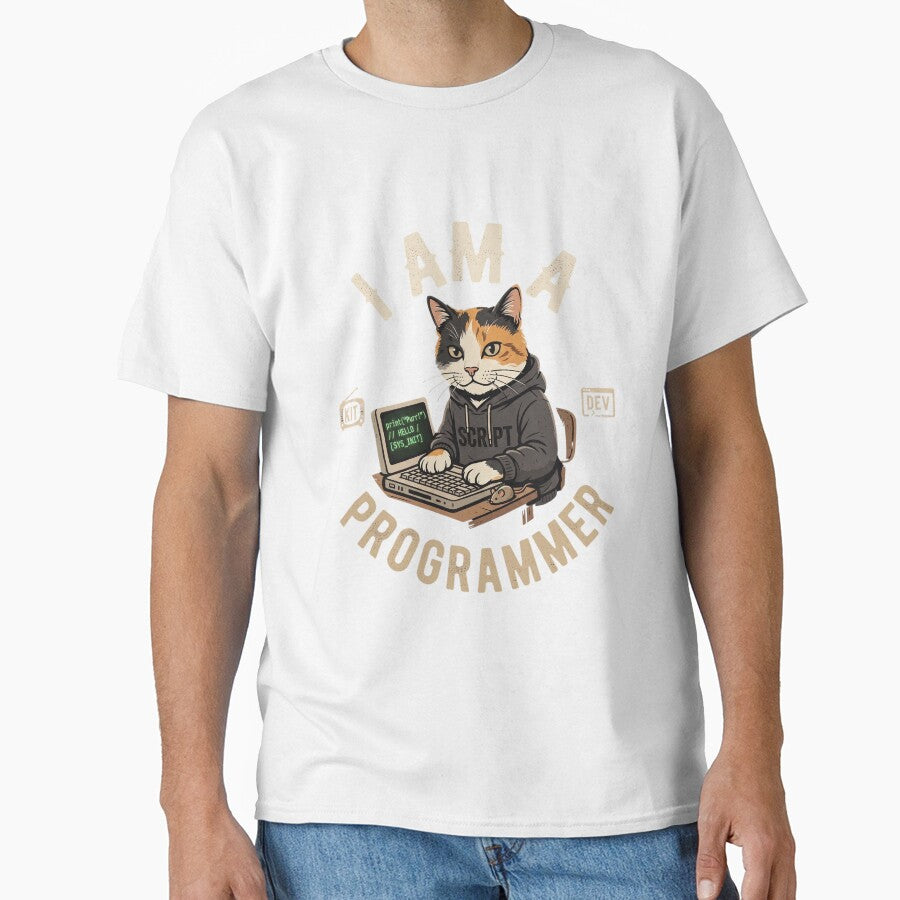 Funny Programmer Cat Coding Retro Hoodie Design by CrystalMineArts