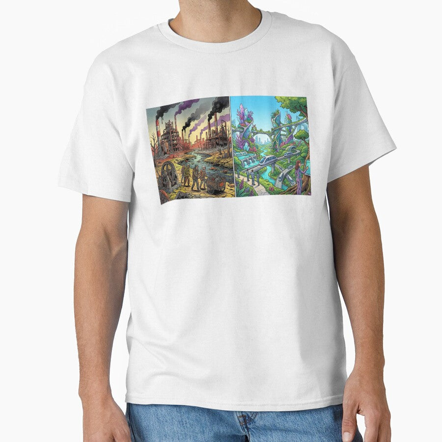 Two Futures: Industrial Dystopia vs Green Utopia Art by Daniela`s shop