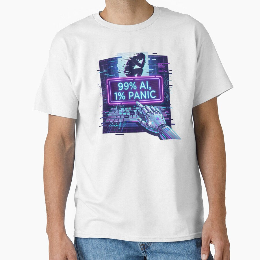 99% AI, 1% Panic Funny Tech Art for Developer by chattsuede