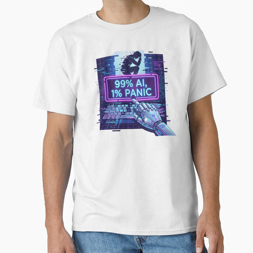 99% AI, 1% Panic Funny Tech Art for Developer by chattsuede