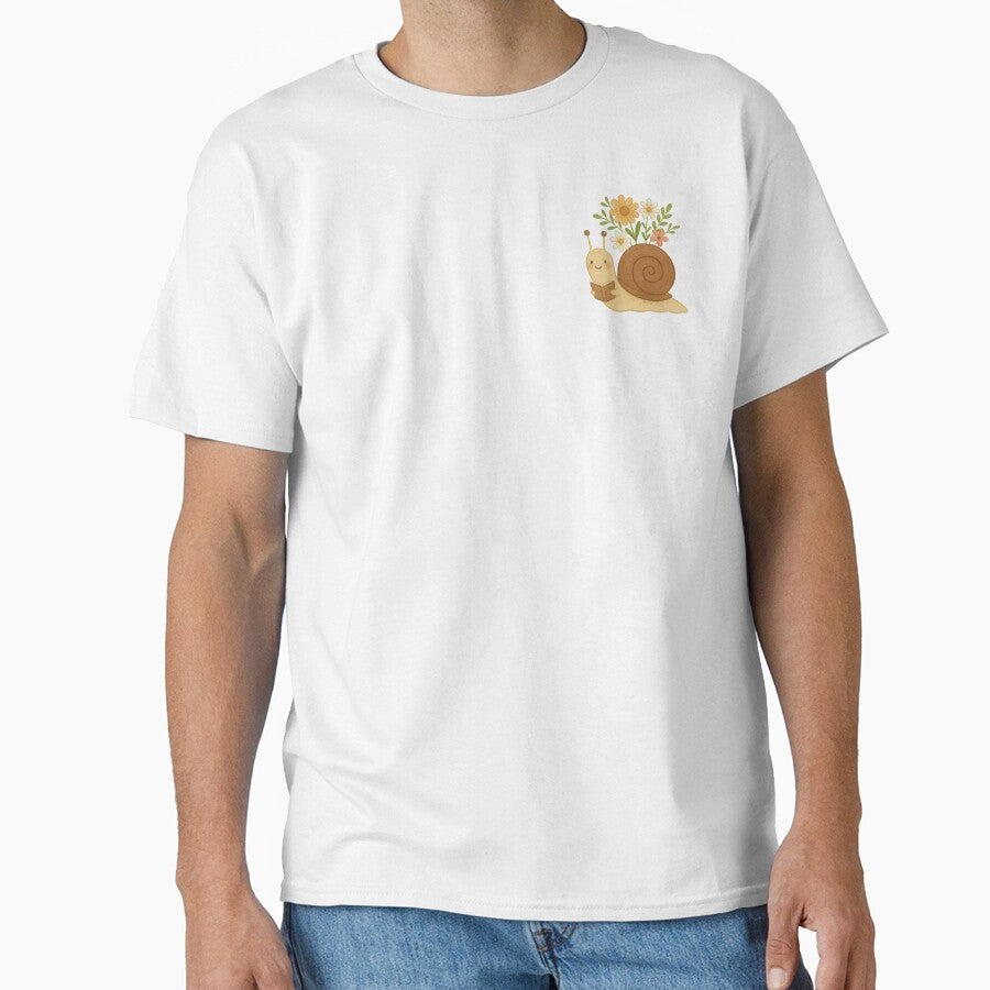 Cute Snail Carrying Flowers – Cottagecore Nature Sticker by CEAEM