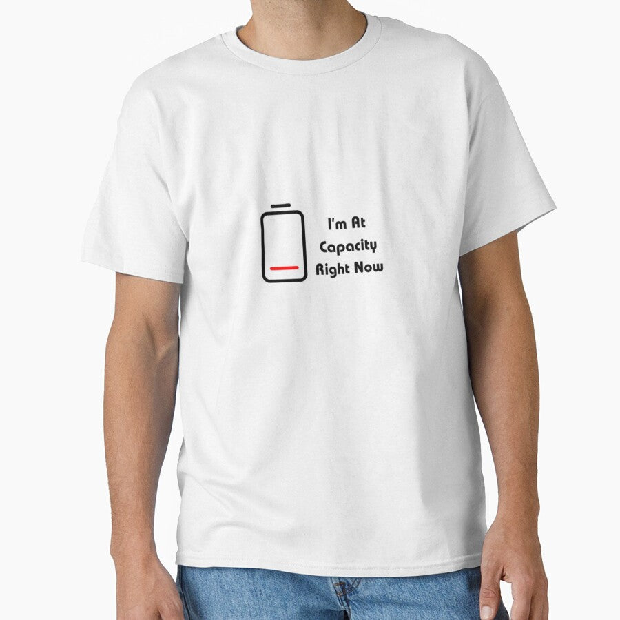 At Capacity - Minimalist Corporate Burnout Quote by Akira Design Store