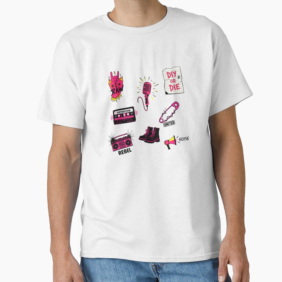 Neon Neon Rebel Music & Street Sticker Set | Punk DIY Icons by Imaginationbeyond