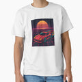 Retro Synthwave Car Sunset – 80s Vaporwave Neon Grid Aesthetic by Glownfun