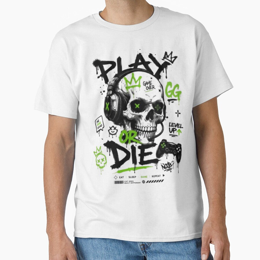 Gamer Skull Streetwear Design by StreetWave01