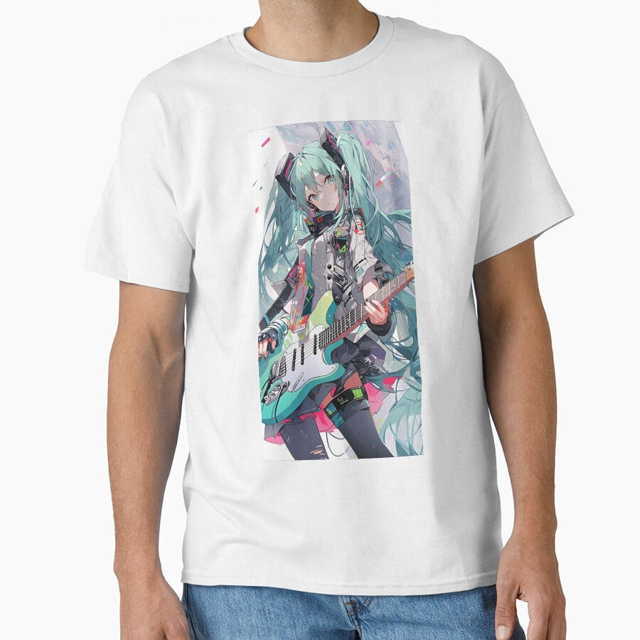 Hatsune Miku - Cyber Pop Guitarist – Neon Anime Rock Girl by Dyan4