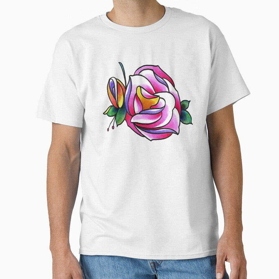Watercolor Tattoo Inspired Carnation and Rose by Greg Donchatz