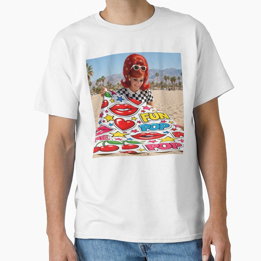 Retro Lips Cherries and Pop Fun - 60s Pop Art Beach by Ela Art Space