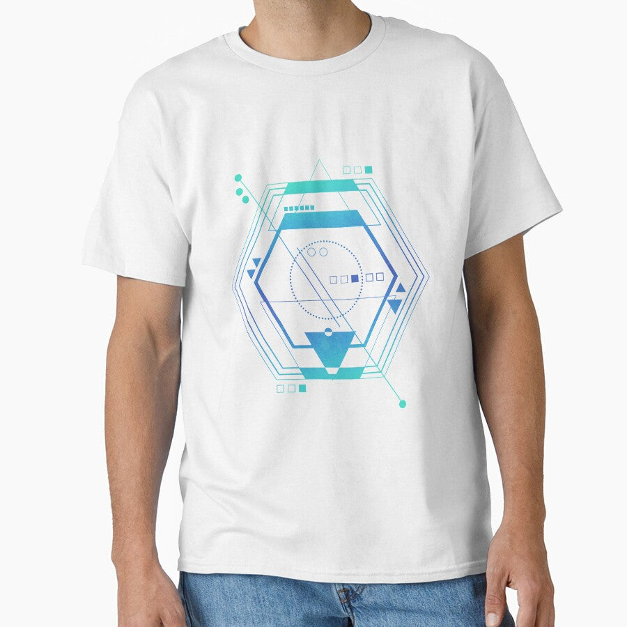 Blue Geometric galaxy ciberpunk abstract by Carolina Salazar