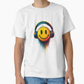 Neon smiley with headphones – Rave & EDM Glow Art by Bernd Friese