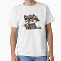 Cartoon Sherlock Holmes Raccoon Classic T-Shirt by pp-por
