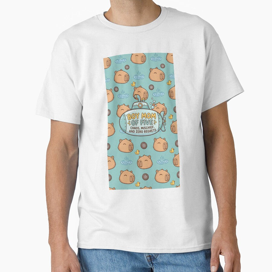 Boy Mom of 5 Cute Capybara Pattern by Itsheartshop