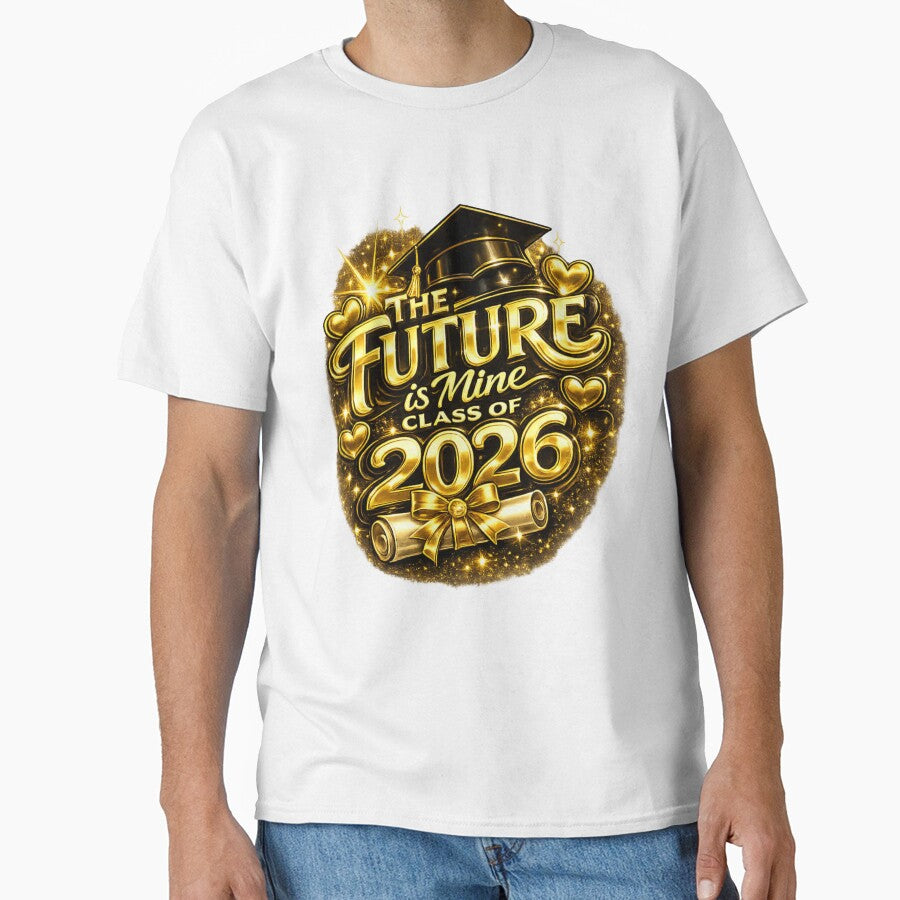 Class of 2026 Graduation Design – The Future Is Mine Gold Graduate Cap & Diploma by jerskie_12tribes