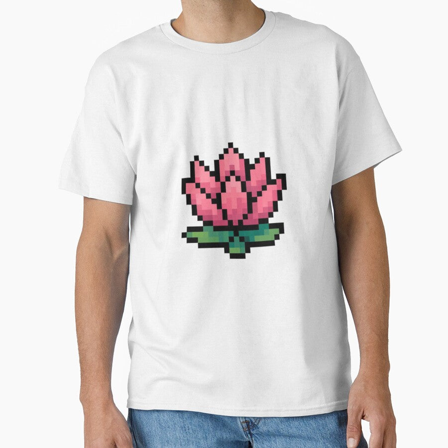Pixel Art Lotus Flower Print | Retro Gaming Floral Design | Cute 8 Bit Botanical Gift by The-SilentPlace