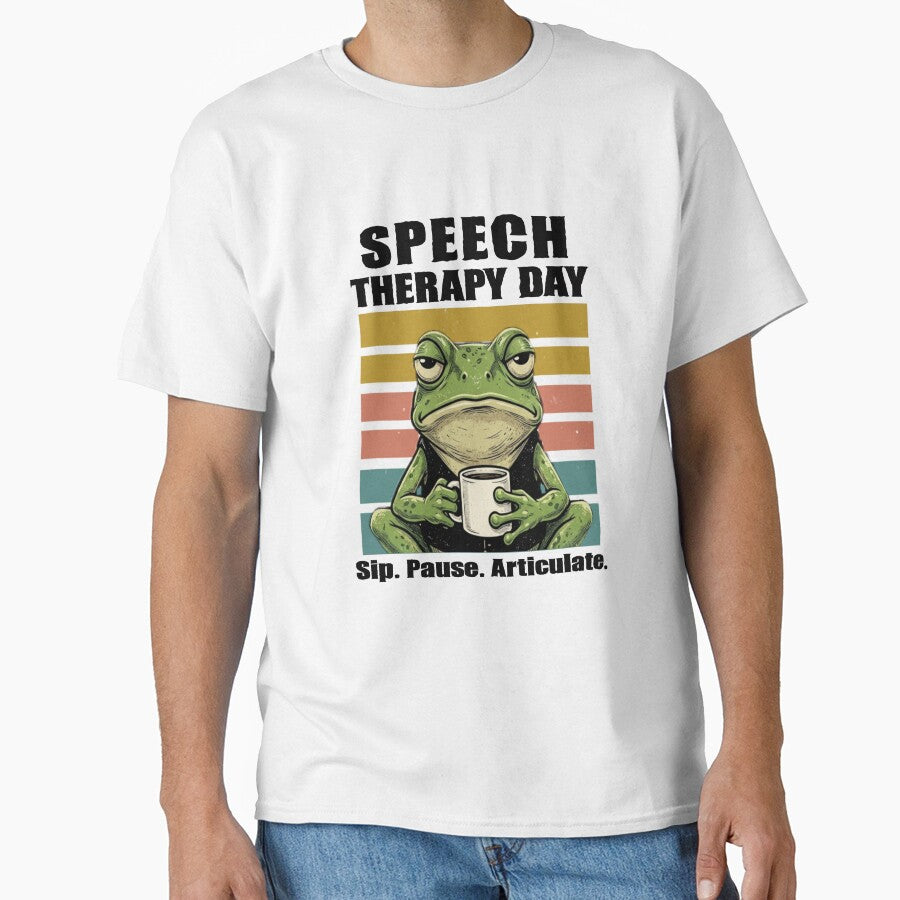 Speech therapy day. sip, pause, articulate/  vintage retro frog by Abibless1998