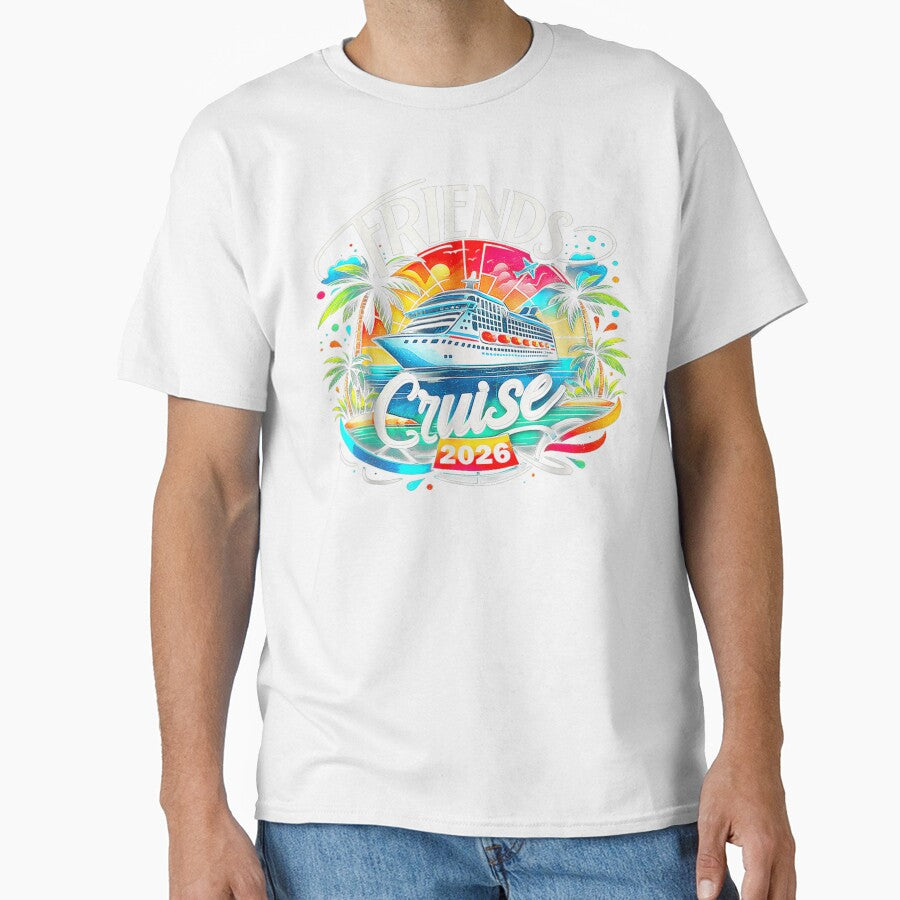 Friends Cruise Vacation 2026 Tropical Travel Celebration Colorful Design by Taniyah Gomes