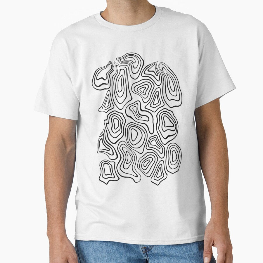 Black and White Minimalist Geode Drawing by velvetearth