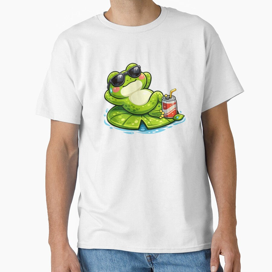 Frog relaxing on a water lily by FroggyOnly