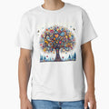 Scandinavian Folk Art Love Heart tree  by heidiannemorris by FOLK ART FUSION by heidiannemorris