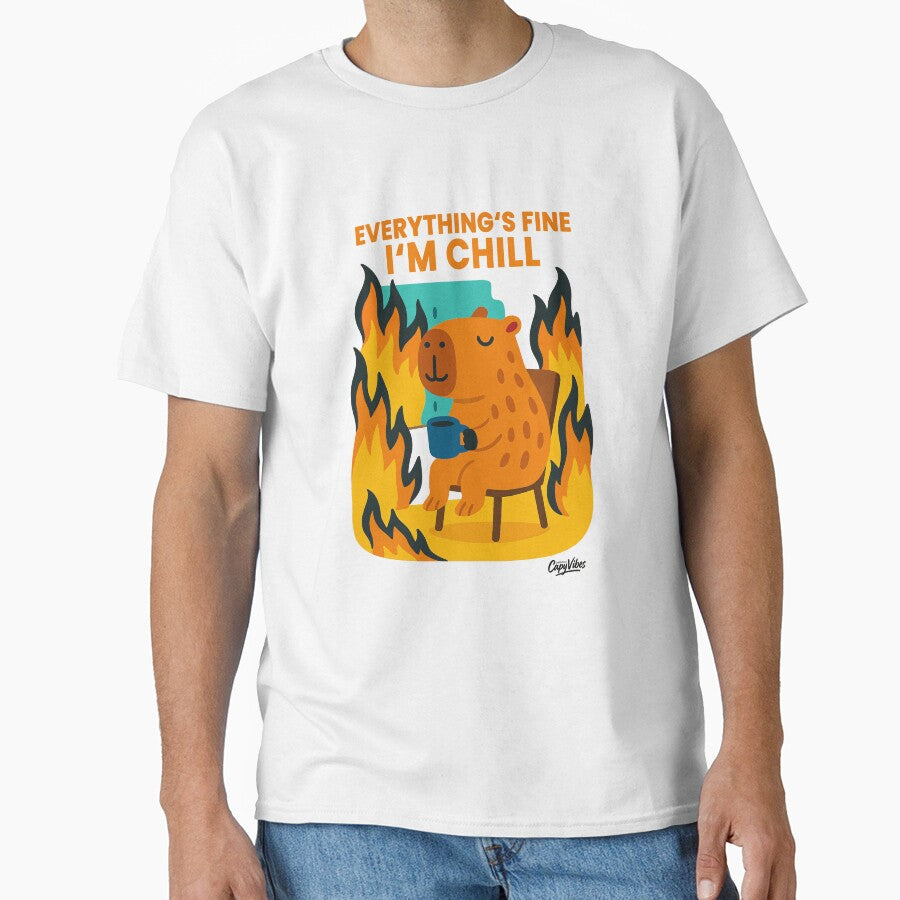 Everything's Fine I'm Chill: Capybara Zen Master by Capy-Vibes