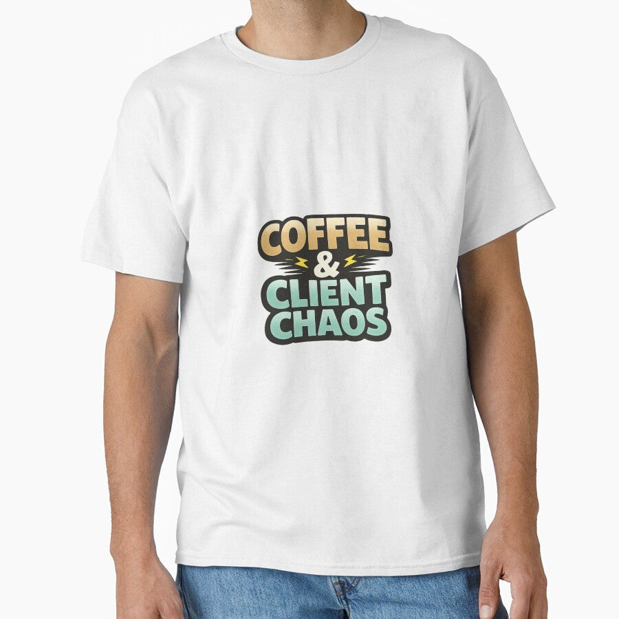 Coffee & Client Chaos Funny Freelancer Quote Design by Artbysarmina