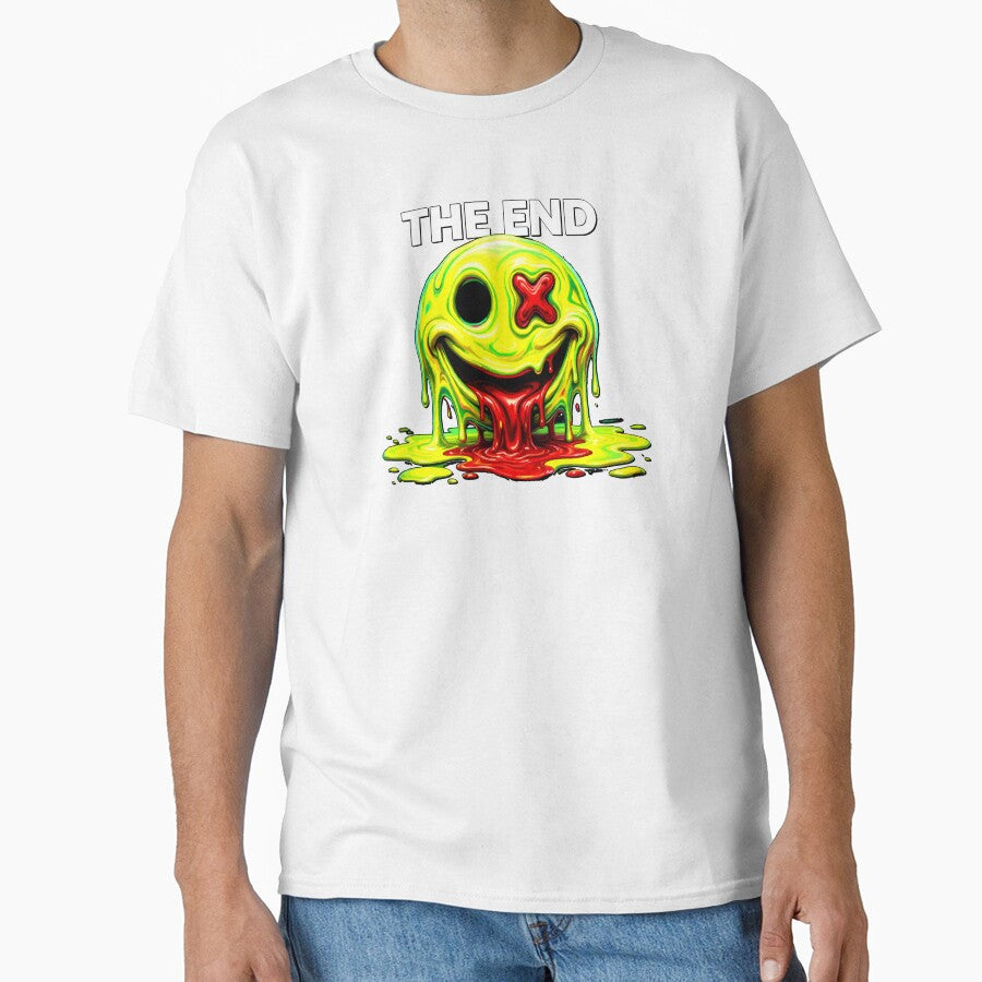 Acid Smiley Graphic T-Shirt The End Rave Streetwear by VikArtStudio