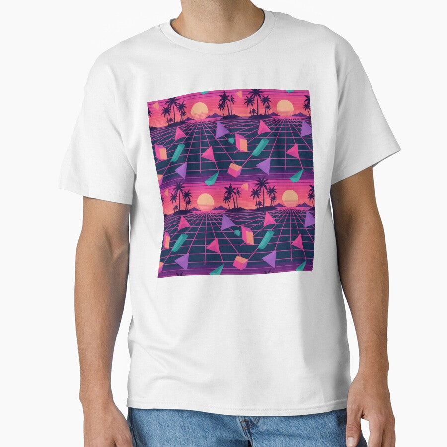 Retro Vaporwave Grid Sunset Synthwave Aesthetic by StickyGuys