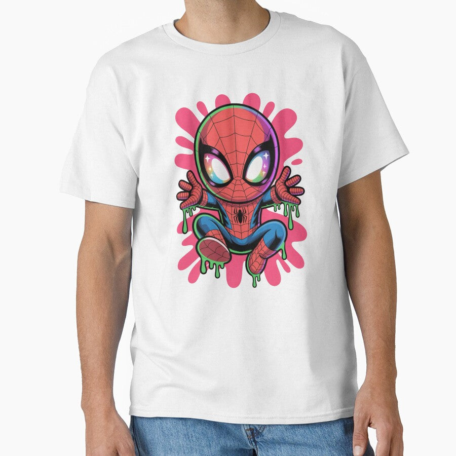 Neon Drip Spider Hero – Cute Kawaii Street Art Style by Dospart