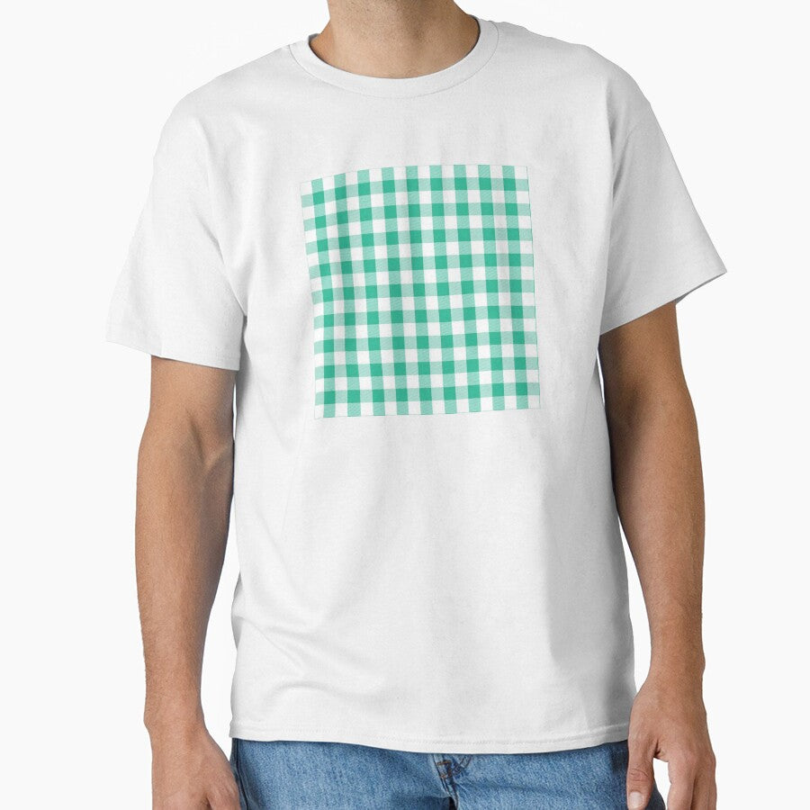 Mint Leaf Gingham Print Pattern by Flip & Flop