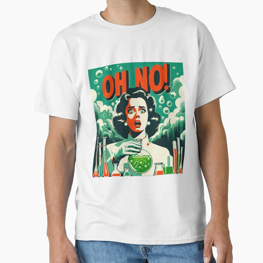 Retro science fiction Woman scientist "Oh no!" 1960s by RESToRAPTOR