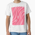 Wavy Loops Retro Modern Abstract Pattern in Candy Pink Two Tone by kierkegaard