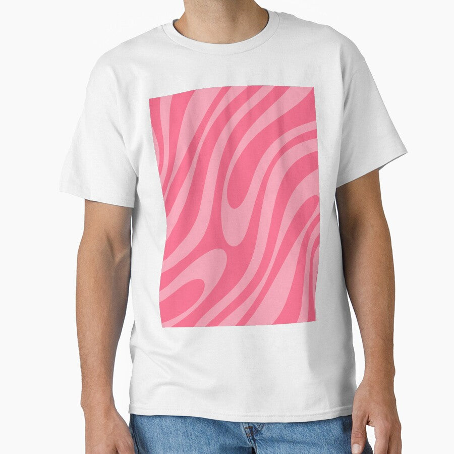 Wavy Loops Retro Modern Abstract Pattern in Candy Pink Two Tone by kierkegaard