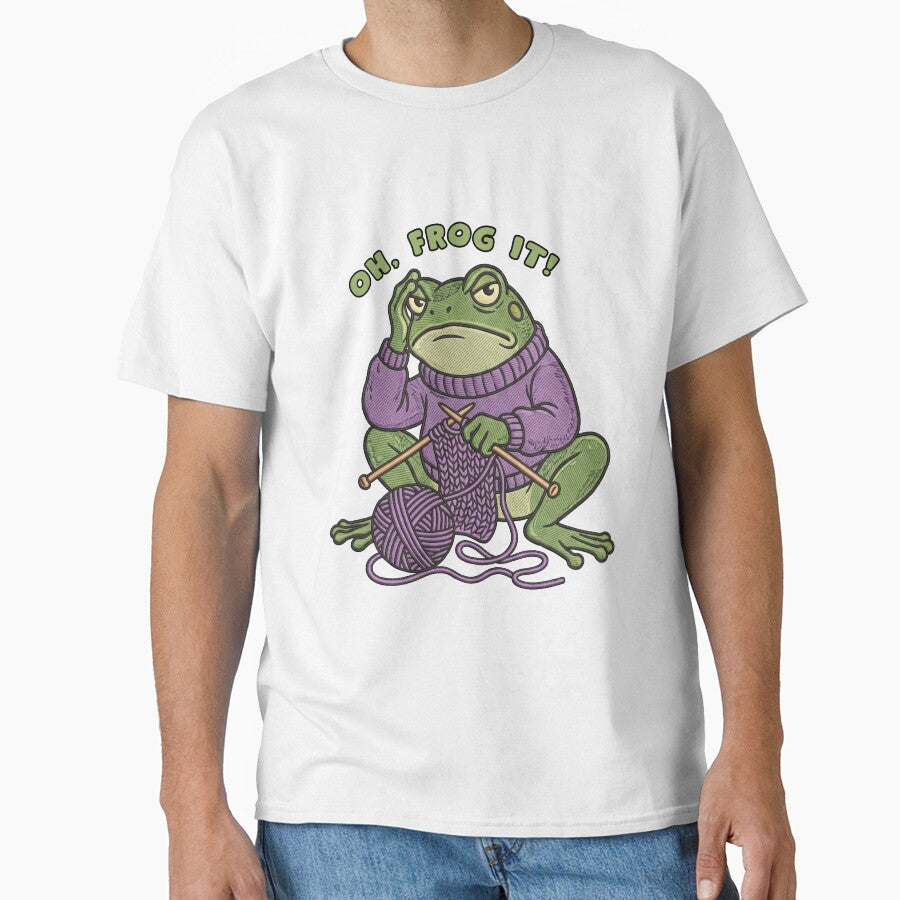 Oh Frog It Funny Knitting Toad Yarn Pun by TeeARTHY