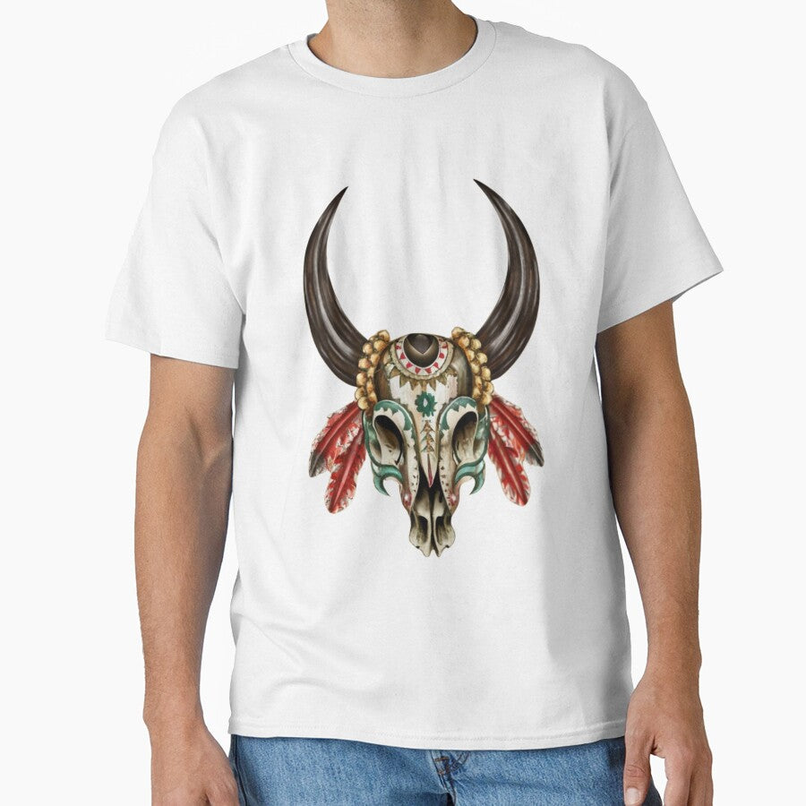 Vintage Aztec Indian West Pattern Bull Skull by RelaxMusic