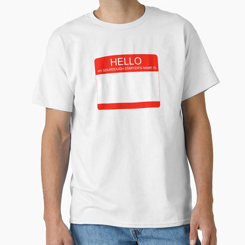 "Hello My Sourdough Starter's Name Is” Funny Sourdough Design (Red) by goldfishbubble