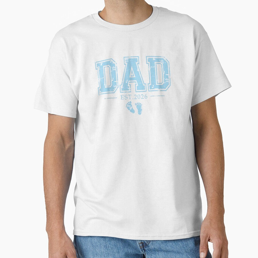 Dad Est 2026 First Time Father Vintage Collegiate Style by zamiokaline