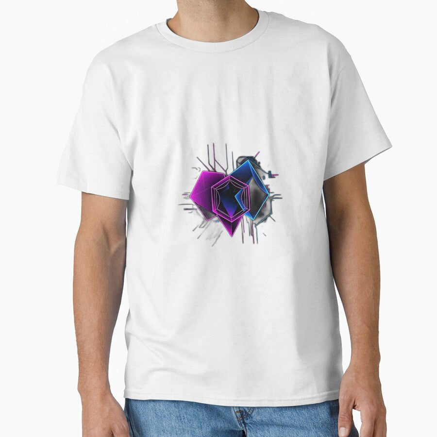 Neon Glitch Geometric Shapes by sharon1210