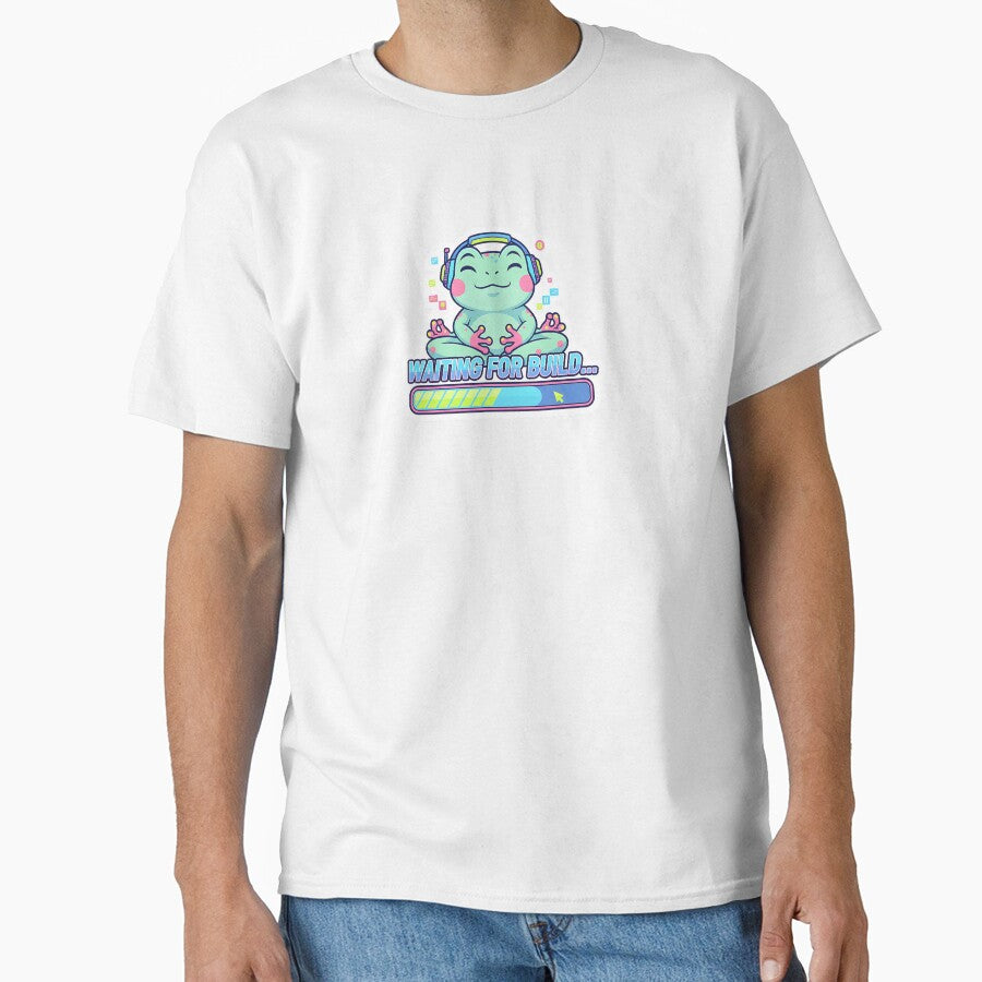 Cute Frog Gamer Waiting for Build – Funny Programming & Coding Progress Bar Design by Urben Loop