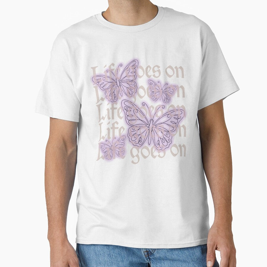 Life Goes On Butterflies | BTS Inspired Dreamy Lavender Aesthetic Design by Meivelle