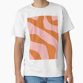 Pink and Orange Abstract Organic Forms Contemporary Aesthetic Pattern by kierkegaard